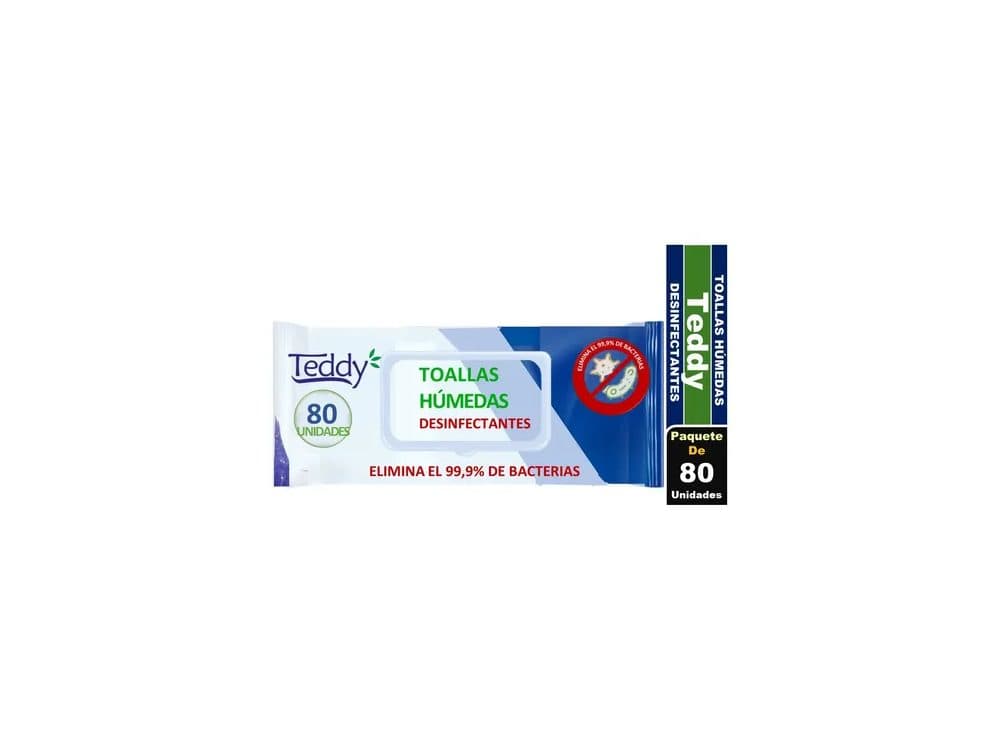 Toallas Húmedas Desinfectantes Teddy 80 u