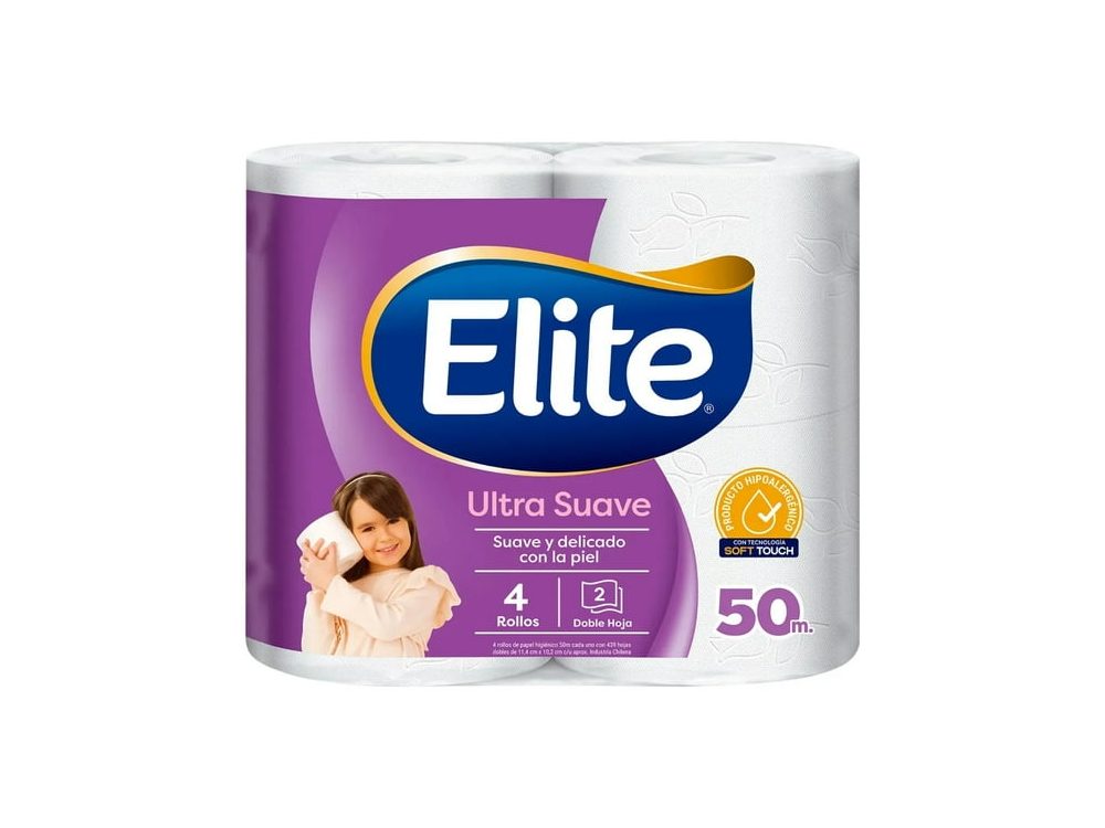 Papel hig. Elite Ultra 50 mts doble hoja (4 rollos)